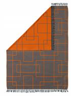Jacquard plaid in orange/grey